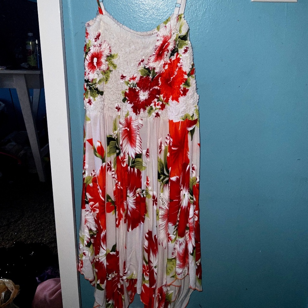 Women's Tube Spaghetti Strap Floral Print Summer Casual Short Dress